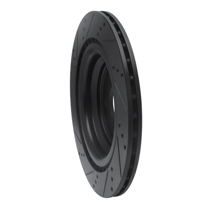 Mercedes-Benz GLS450 Brake Rotor (1) - Rear Right - R1 Concepts - Drilled & Slotted - Black - `13-`19